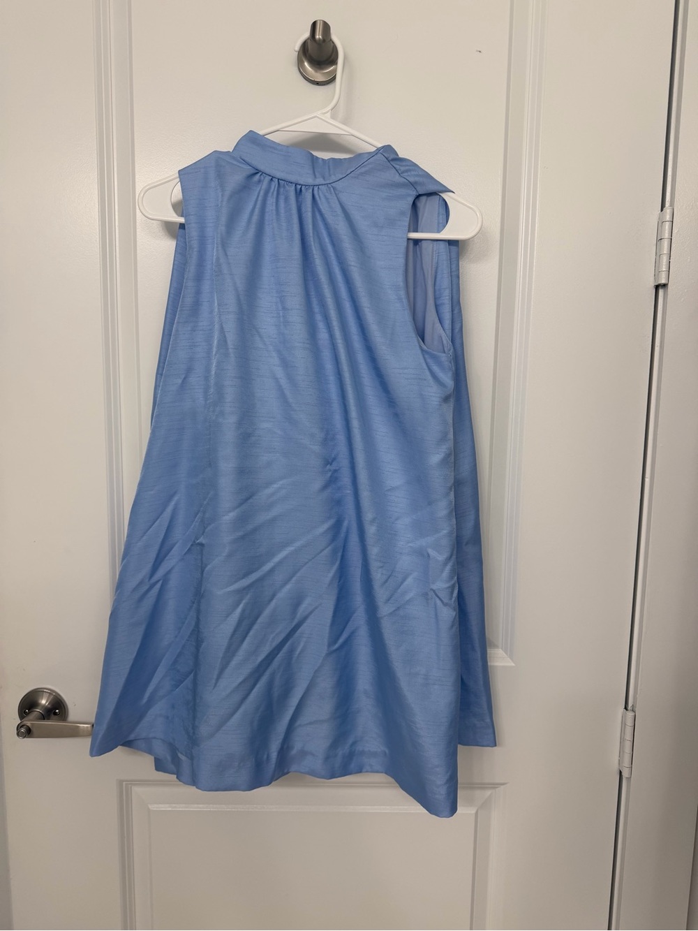 Vintage Light Blue Sleeveless A-Line Mini Dress Tie back